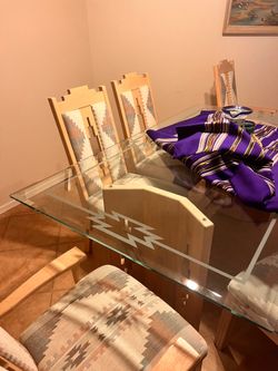 Beautiful Southwest dining room table and 6 chairs