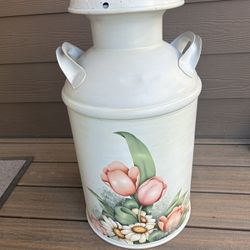 Vintage Hand Painted Antique Solar Milk Can