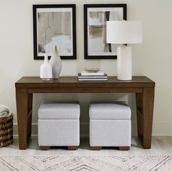 Elena Sofa Table & Two Ottomans