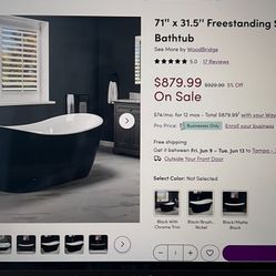 Brand New In Box Freestanding Black Tub