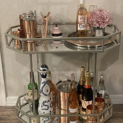 Silver Mirrored Bar Cart - Must Go Or Going In Storage 