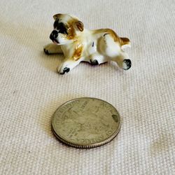 Vintage bone china bulldog figurine miniature