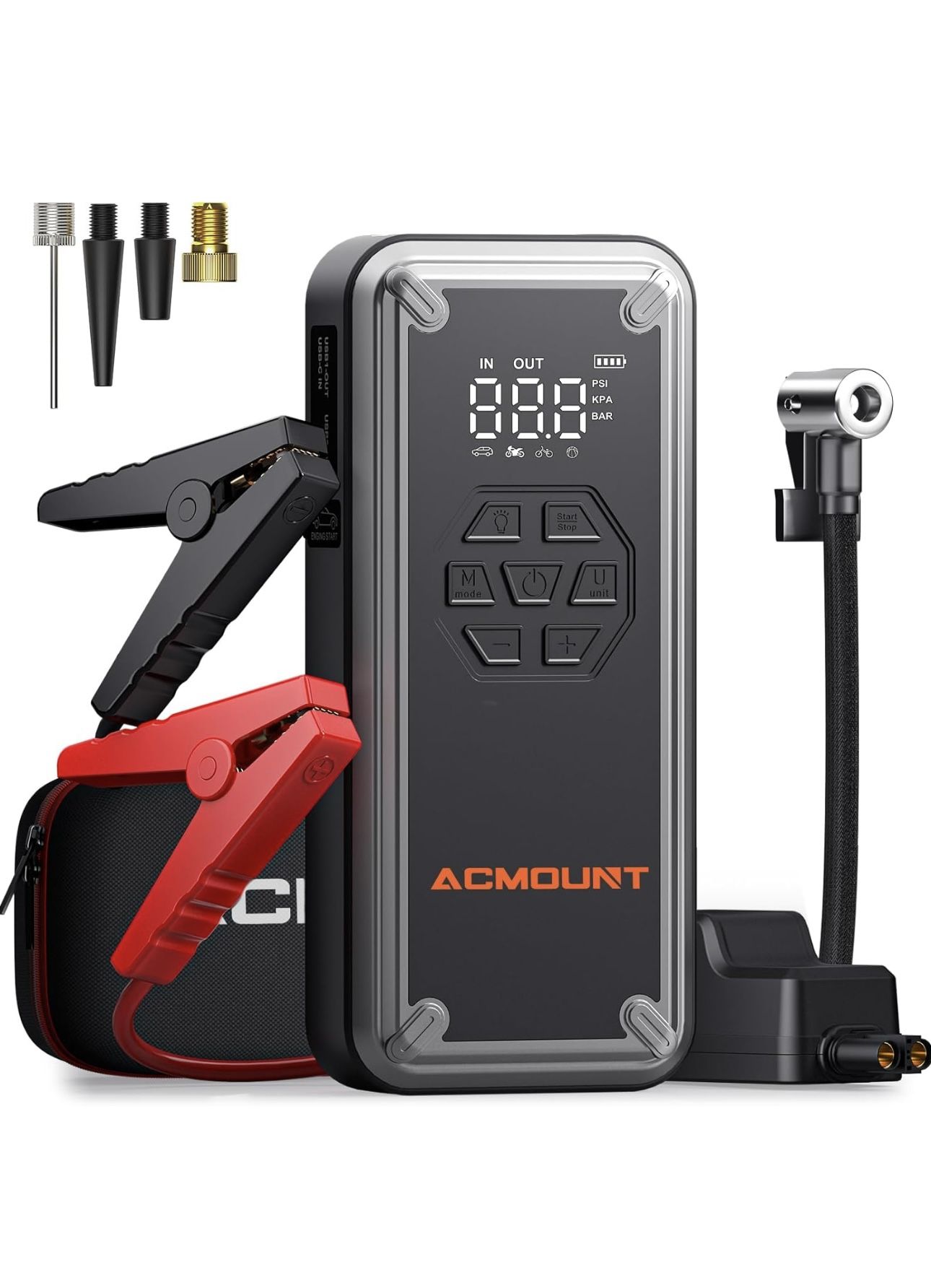 Portable Car Jump Starter With Tire Inflator