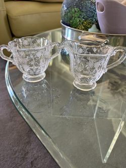 Fosteria Chintz Creamer And Sugar 