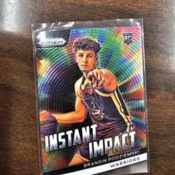 BRANDIN PODZIEMSKI WARRIORS PRIZM INSTANT IMPACT PANINI NBA SPORTS CARD!