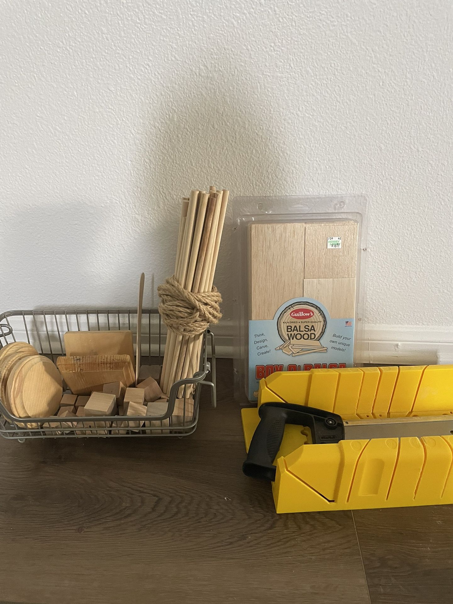 Wood Craft Pieces And Handheld Saw
