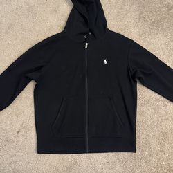 Black Polo Zip Up L