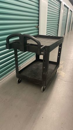 Heavy-Duty 2-Shelf Utility Cart on Wheels