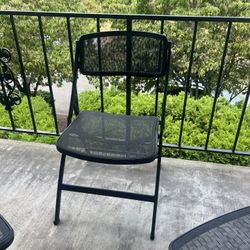 Black Mesh Metal Patio Folding Chairs 