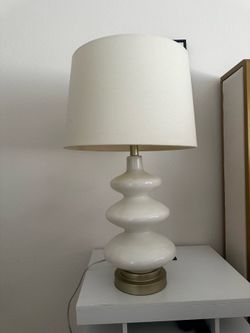 Beige and gold table lamp