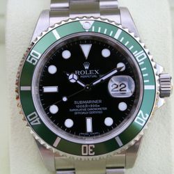 ROLEX SS GREEN SUBMARINER 16610LV 50TH ANNIVERSARY SUB LV M SERIAL NIB - T3089