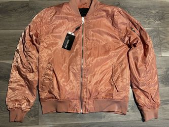 NWT Bleecker & Mercer Mens Bomber Flight Jacket Light Pink Size XL J207