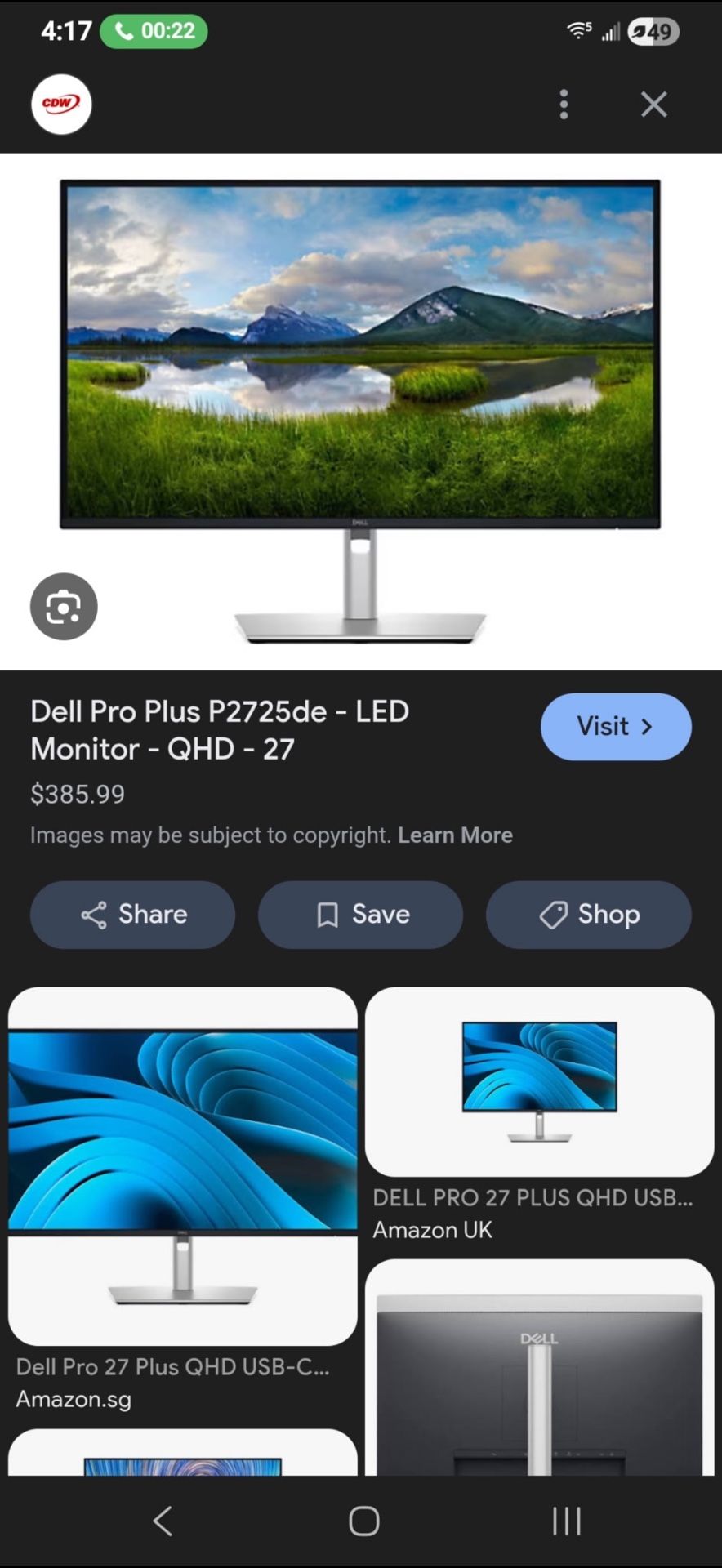 Dell Pro 27 Inch L.E.D.Monitors 