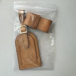 LV Vachetta Leather Luggage Tag 