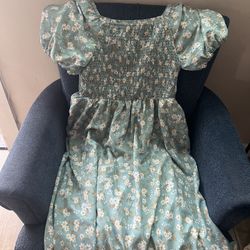 Turquoise Flower Dress 2xl 