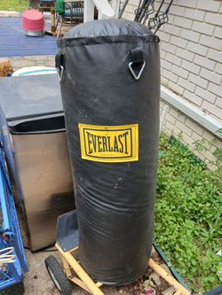 Punching bag and gloves