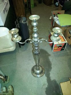 Giant Silver 3 Head Candelabrum