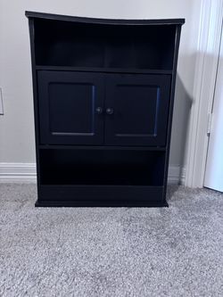 Black Storage Cabinet with Doors