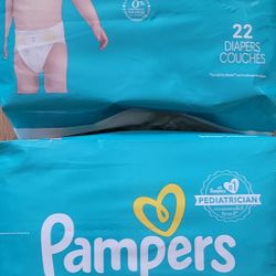2 BAGS OF PAMPERS SWADDLERS SIZE 4/22 DIAPERS FOR $14/$14 POR LOS 2