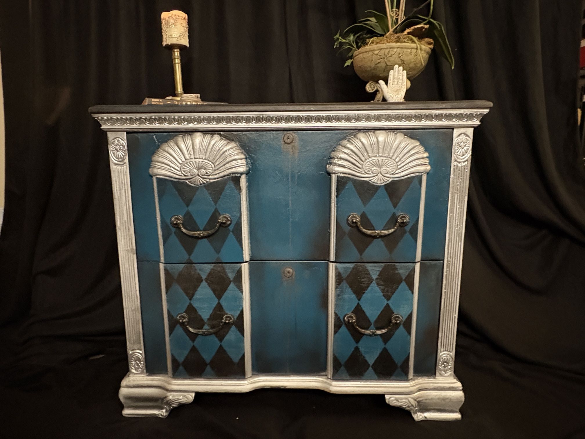 Hand painted vintage dresser/filing cabinet