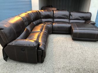 Leather Power Sectional Couch