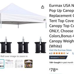 COMMERCIAL GRADE 10x10 Pop Up Cover, With Weights