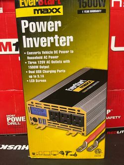 EVERSTART MAXX 1500W POWER INVERTER  NEW (( Read Below ))