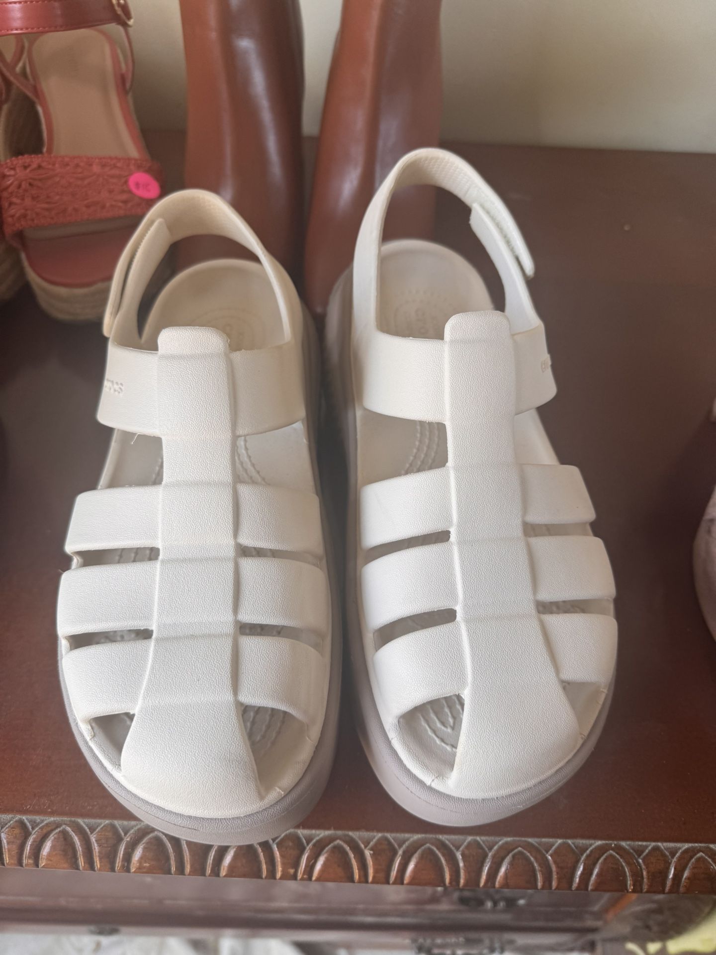 Cream Croc Sandals