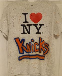 KNICKS T-SHIRT: CUSTOM MADE "I HEART NY KNICKS BRUNSON  SHIRT