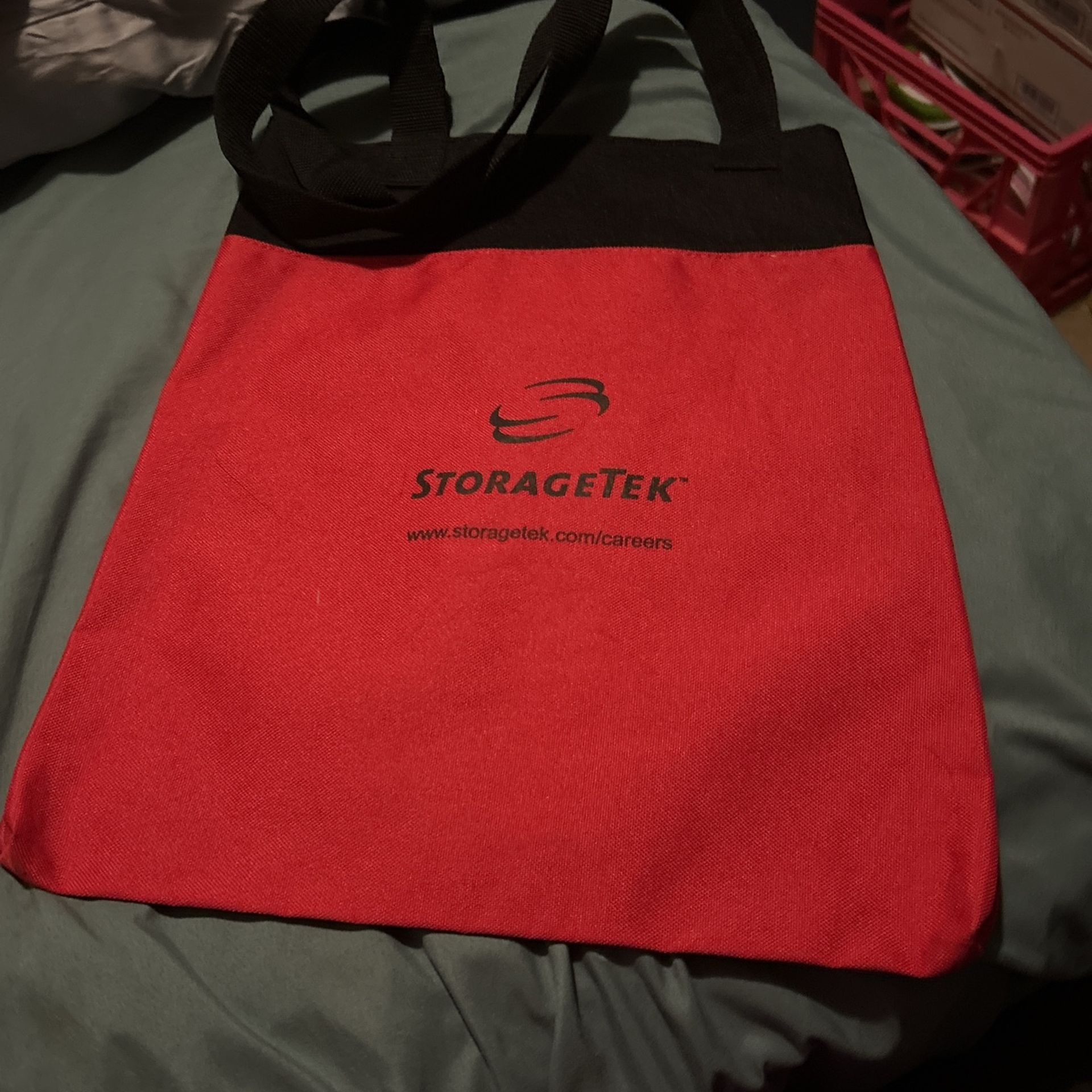 Reusable Bag Red Black Shoulder Straps New StorageTek