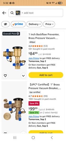 720-A 1 inch BRASS PRESSURE VACCUM BREAKER