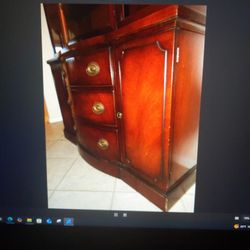 Matching Vintage China Cabinet and Matching Buffet 