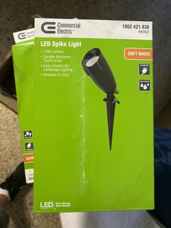 Set Of 6 Commercial Electric LED Spike Lights 1100 Lumens Soft Light