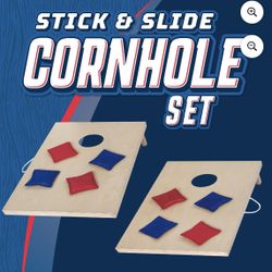 Cornhole Wooden, Stick & Slide, 10 Pieces, 2 Boards, 8 Bean Bags, Family Games, Ages 3+ by MinnARK