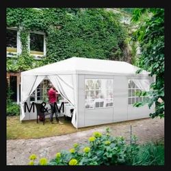 10'x20' Outdoor Canopy Party Wedding Tent White Gazebo Pavilion with  Side Walls