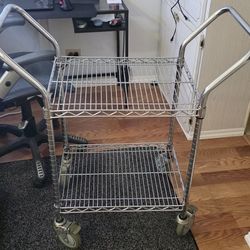 Heavy Duty Wire Cart with Wheels and Handles 18×24"