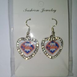 Phillies Earrings - Heart Charm Earrings