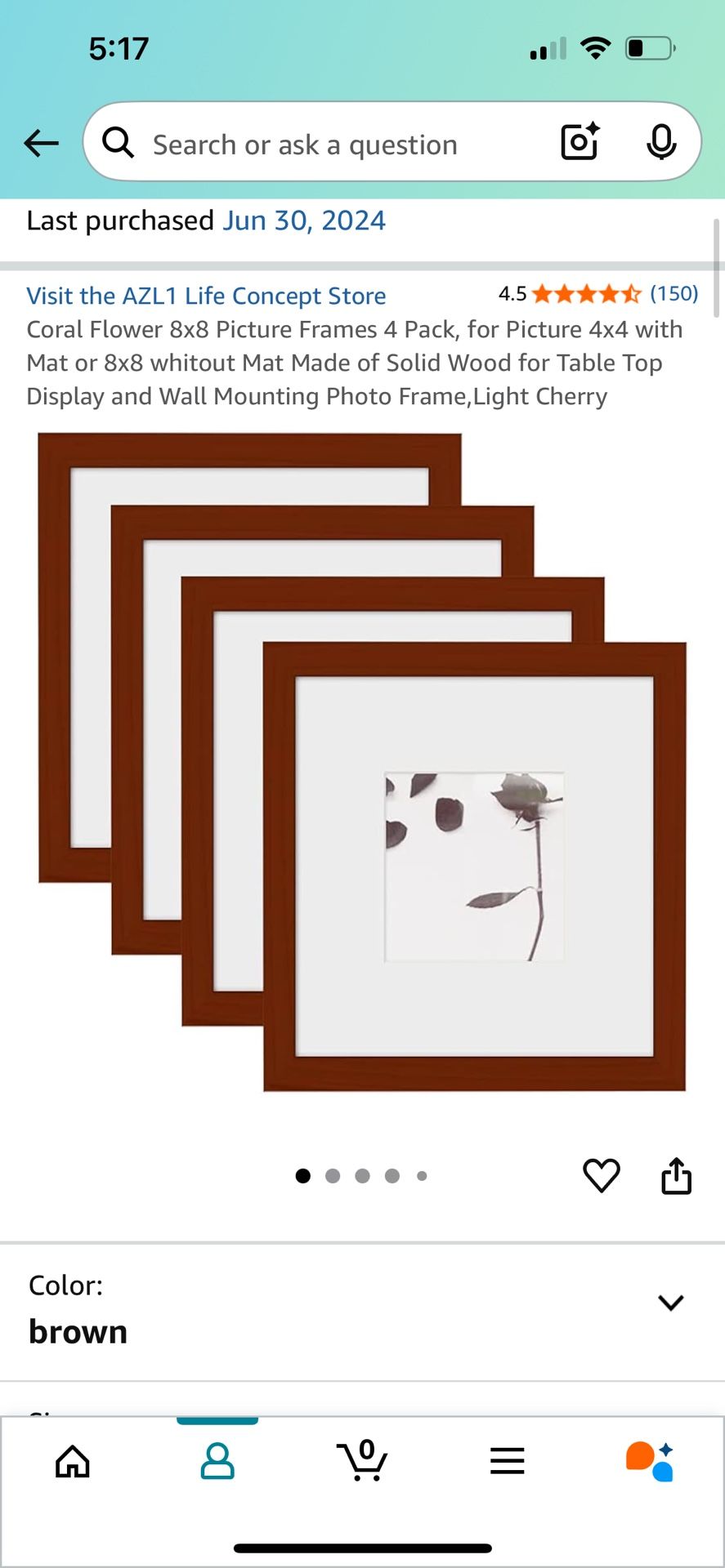 Picture Frames 4 Pack