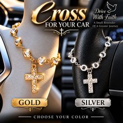 Gold or silverCross available Crystal Car Hanging Decoration Steering Wheel Gear Shift Accessory New
Gold or Silvercross crystal chain car decoration