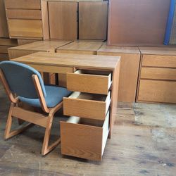DRESSERS, CHAIRS, TABLES, DESK WITH REAL QUALITY WOOD