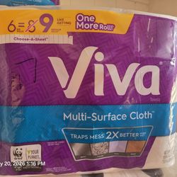 Viva Choose-a-size Paper Towels, 6 rolls 83 2-ply sheets per roll. Pick up in Garland 75042 by appointment