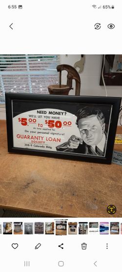 Guaranty Loan 1938 Trolley Car Sign