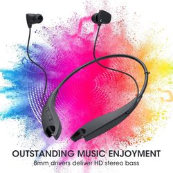 Neckband Bluetooth Headphones, Around The Neck Headphones 24H+ Playtime, Bluetooth Headsets with Call Vibration