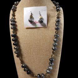 Premier Designs  DECADENCE Necklace & Earrings Set New in Bag 36-40 Inch