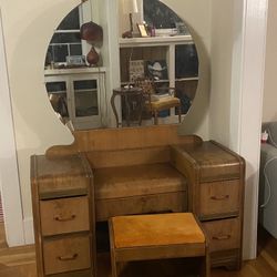 Vintage Vanity with Stool
