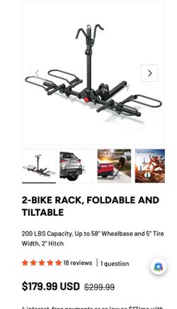 WEIZE Hitch Bike Rack 🚲 (pick up in Rancho Cucamonga)