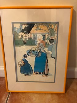 Framed Dutch Village Scene Art Print