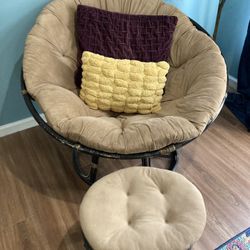 Pier 1 Papasan Chair W Ottoman And Cushions