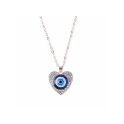 Evil Eye Heart Pendant Necklace 