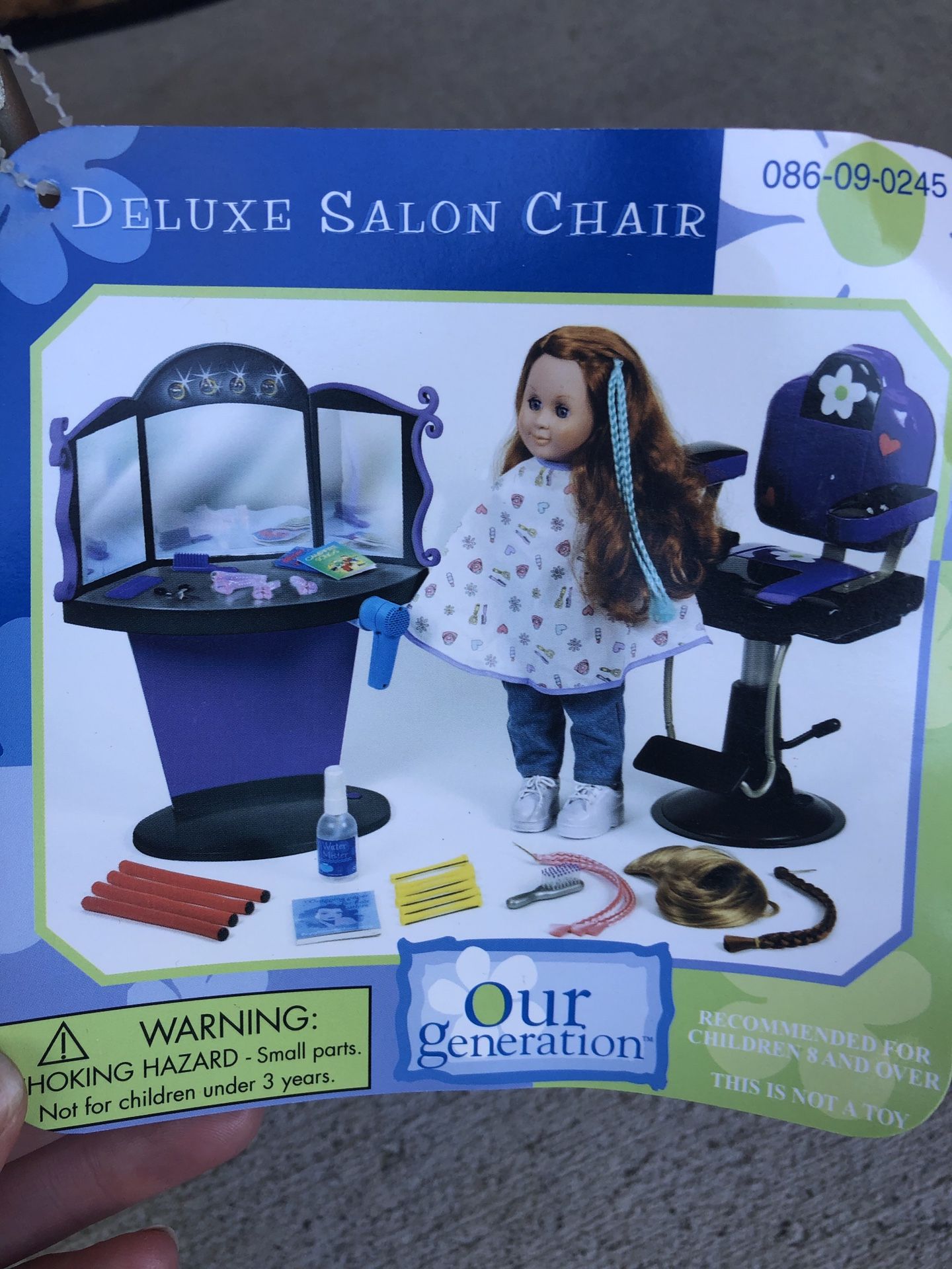 OUR GENERATION SALON CHAIR AND VANITY FOR 18” DOLL